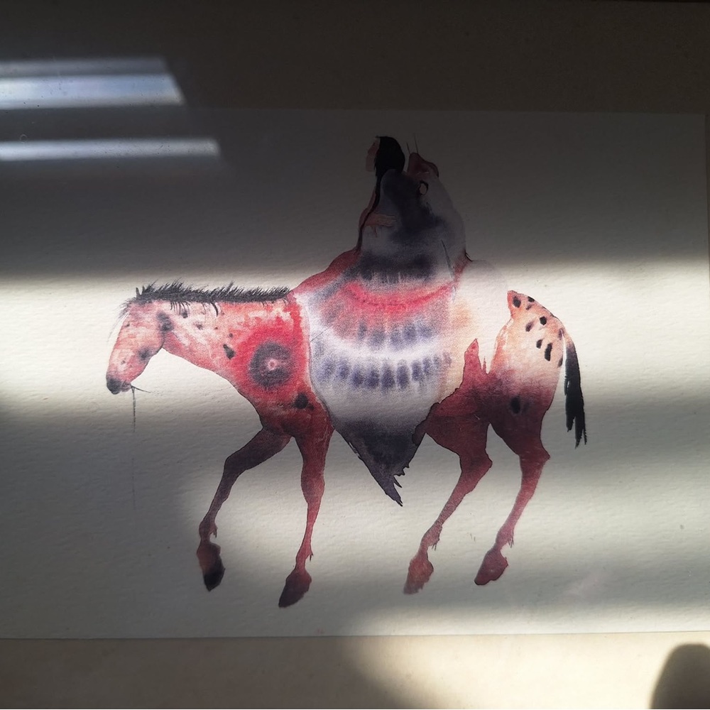 Two Vintage Watercolor Horse Painting Framed
